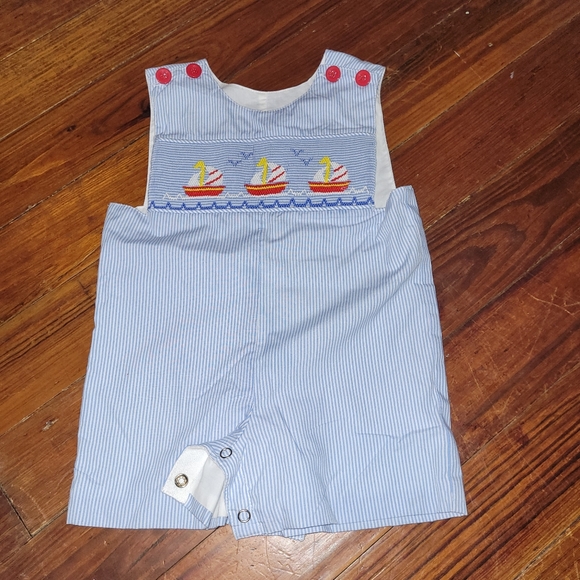 Other - Smocked Sailboat romper. Boys 12m